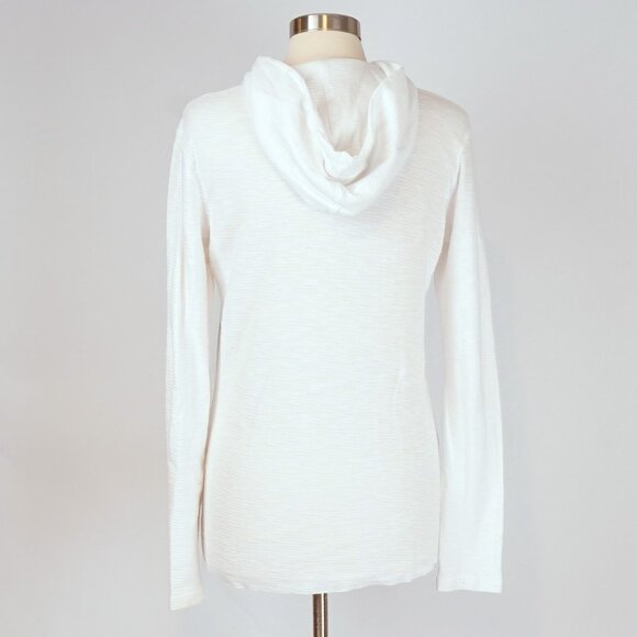 James Perse Thermal Waffle Knit Hooded Henley White - Size 4 / XL - Picture 4 of 7